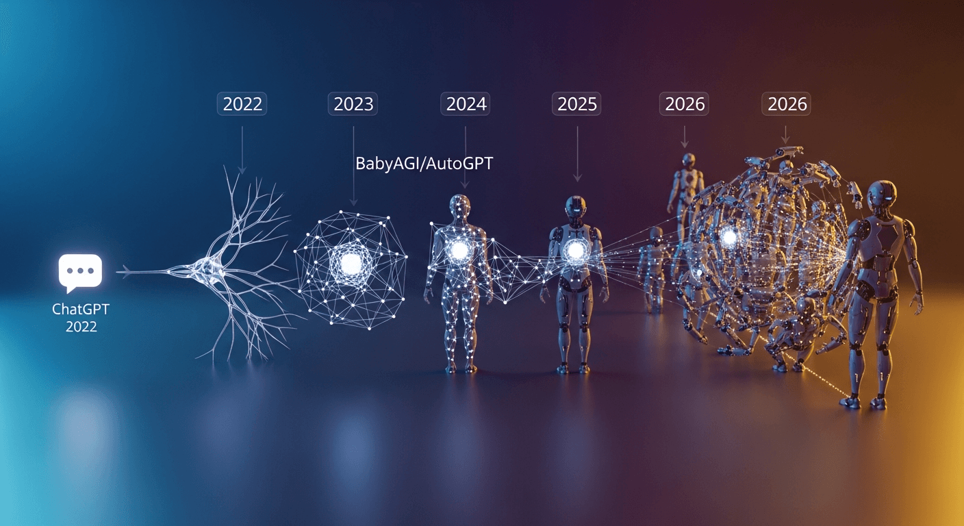 From ChatGPT to Agent Economies: The Complete History of AI Agents (2022-2026)