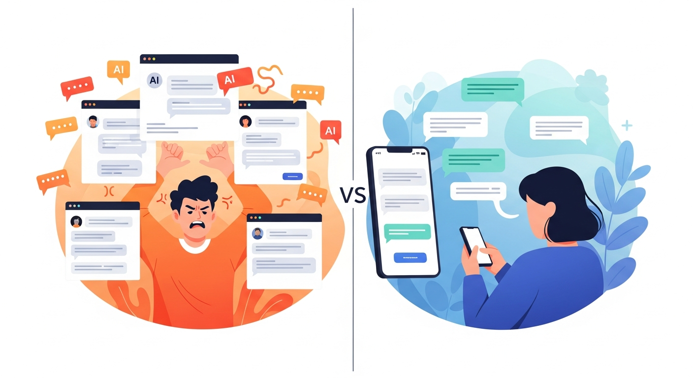Before and After AI Communication